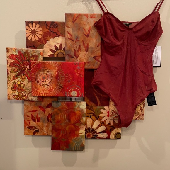 𝗡𝗪𝗧 GUESS spicy orange bodysuit mesh transparent contour sienna clay XS MELINDA - Picture 9 of 12